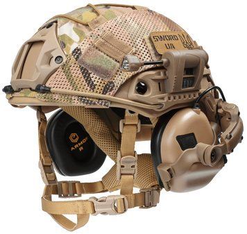 Шолом балістичний каска FAST Helmet NIJ IIIA Койот+Тактичні навушники М31+кавер мультикам+ліхтарик Розмір М FKM12500M31 фото