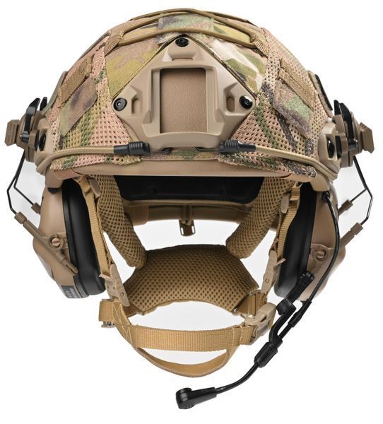 Шолом балістичний каска FAST Helmet NIJ IIIA Койот+Тактичні навушники М32+кавер мультикам Розмір М K10900M32 фото