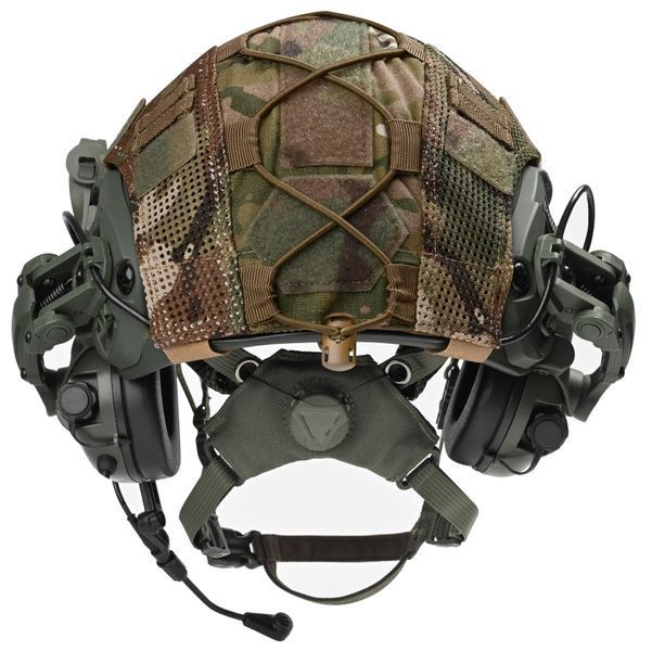 Шолом балістичний каска FAST Helmet NIJ IIIA олива+Тактичні навушники М32+кавер+ліхтарик Розмір М FOM12500M32 фото